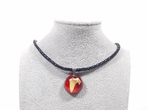 Leder- oder Kautschukkette mit rundem Anhänger Haifischzahn Miniatur 2