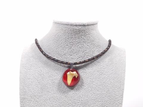 Leder- oder Kautschukkette mit rundem Anhänger Haifischzahn Miniatur 1