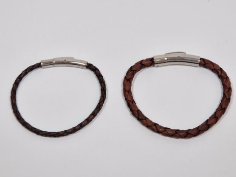 Handgemachtes Armband aus Rindsleder 3mm oder 5mm Stärke Miniatur 3